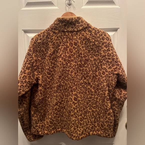 NWT LUCKY BRAND WOMEN'S LEOPARD PRINT TEDDY JACKET- LARGE - Picture 7 of 7